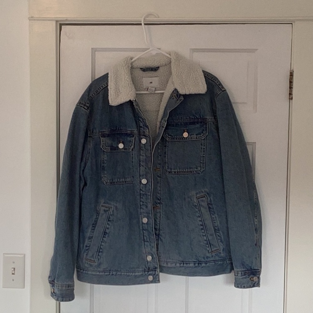 H&M Denim Sherpa jacket (worn twice, basically brand new)